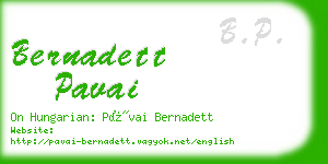 bernadett pavai business card